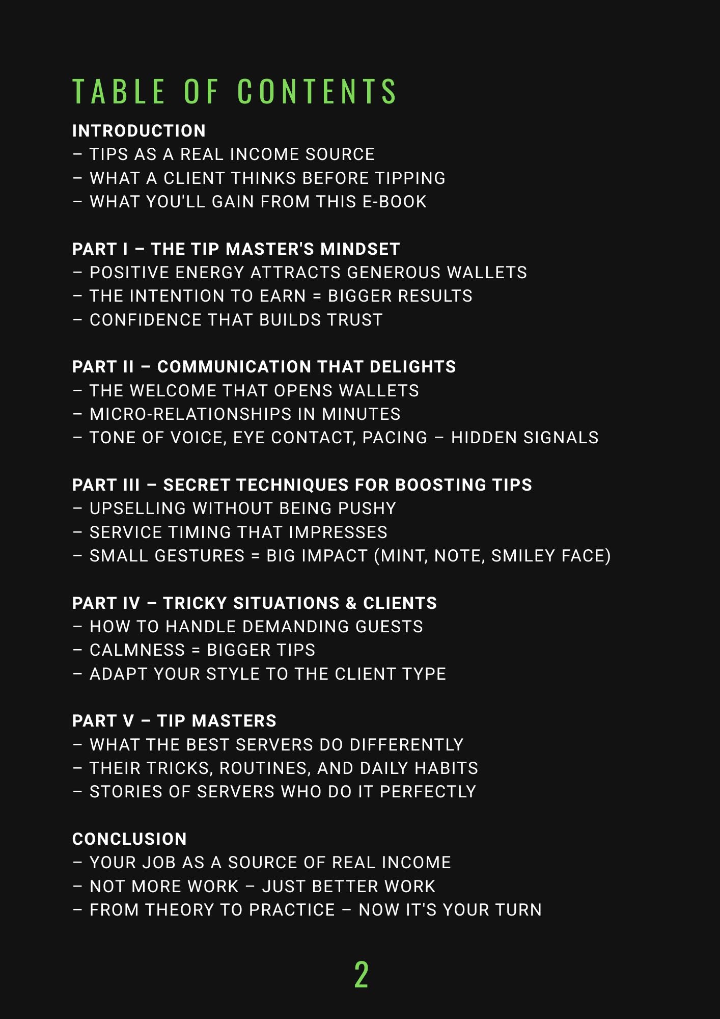 Ebook "Tip Master" Universal Knowledge for Every Waiter